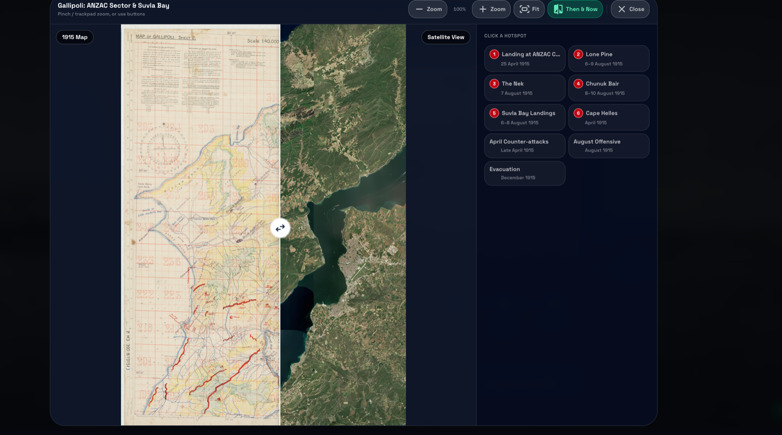 Interactive map view